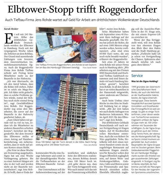 Elbstower Baustopp